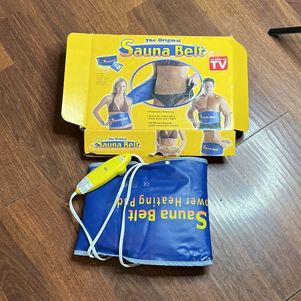 The Original Sauna Belt - Blue and Yellow Heating Pad